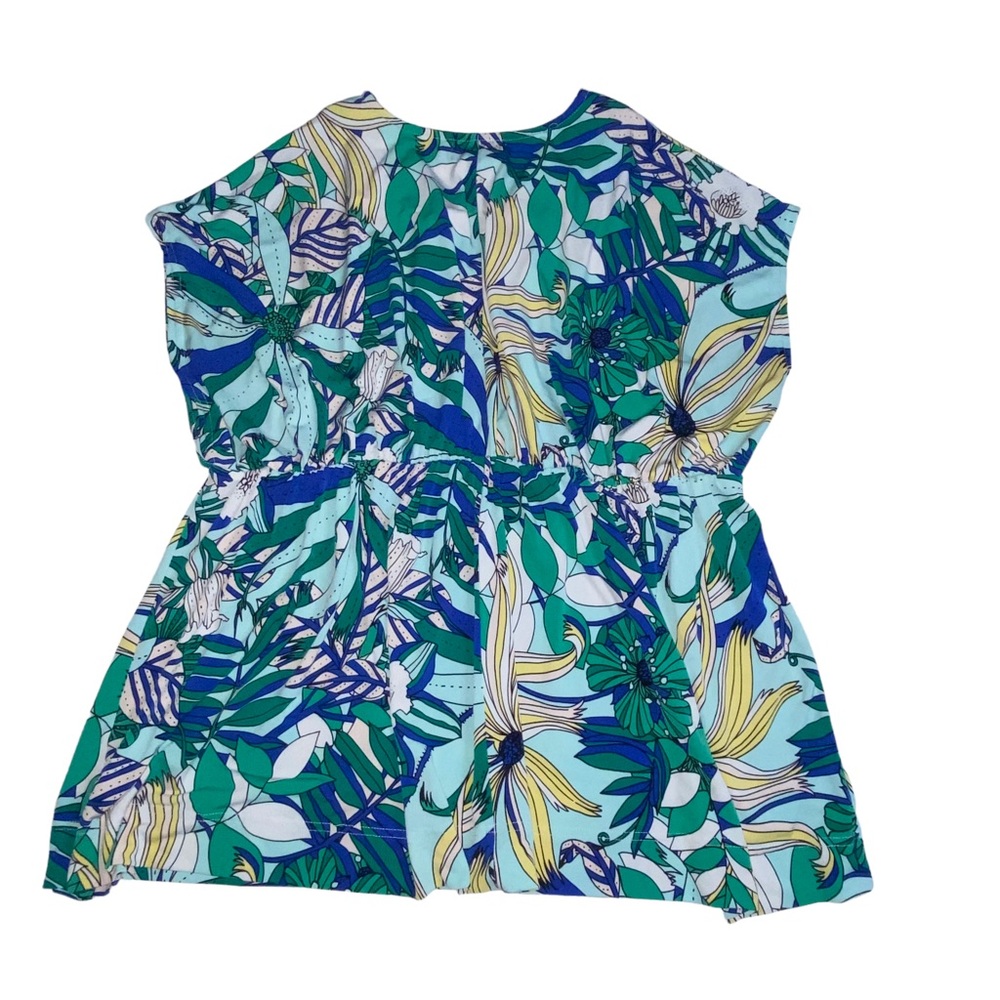 Liz Claiborne Floral Multi Color V-Neck Jersey Stretch Top - Woman 0X - Picture 8 of 9